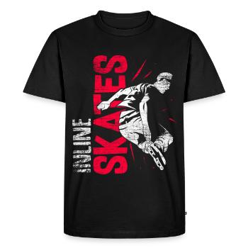 Rasante Inlineskates Kurvenslalom - Männer Premium Bio T-Shirt - Schwarz - Vorne - Nico (187cm)