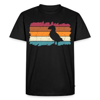 Retro Papageitaucher Puffin Papageientaucher - Männer Premium Bio T-Shirt - Schwarz - Vorne - Nico (187cm)