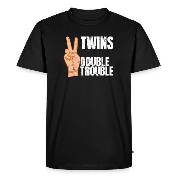 Twins - Men's Premium Organic T-Shirt - black - Front - Nico (187cm)