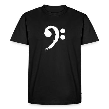 Bass musikalische Symbole - Männer Premium Bio T-Shirt - Schwarz - Vorne - Nico (187cm)