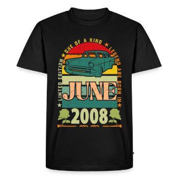 Geburtstagsgeschenk Juni 2008. Juni 2008 Juni 2008 - Männer Premium Bio T-Shirt - Schwarz - Vorne - Nico (187cm)