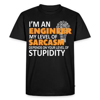 Ingenieur Spruch - Männer Premium Bio T-Shirt - Schwarz - Vorne - Nico (187cm)