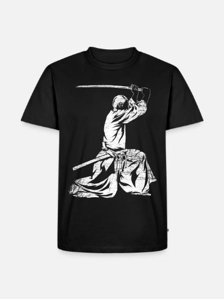 Traditioneller Kumdo Schwertkampf - Männer Premium Bio T-Shirt - Schwarz