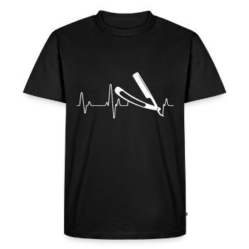 barber - Men's Premium Organic T-Shirt - black - Front - Nico (187cm)