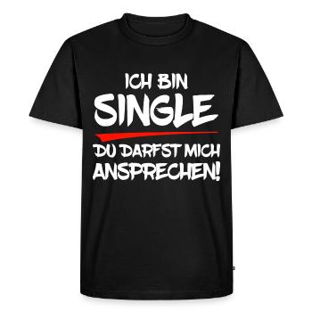 Ich bin Single - Männer Premium Bio T-Shirt - Schwarz - Vorne - Nico (187cm)