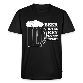 Herzhafter Biergenuss Kneipenabend - Männer Premium Bio T-Shirt - Schwarz - Vorne - Nico (187cm)