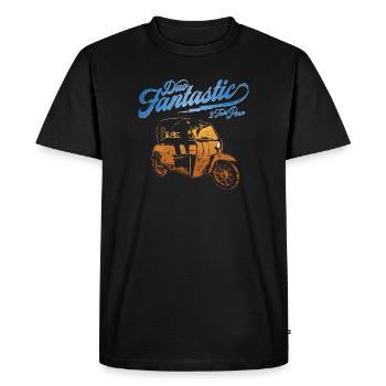 DDR Krause Duo Oldtimer Moped Dreirad - Männer Premium Bio T-Shirt - Schwarz - Vorne - Nico (187cm)
