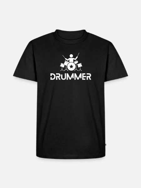 Drummer in action - Men's Premium Organic T-Shirt - black