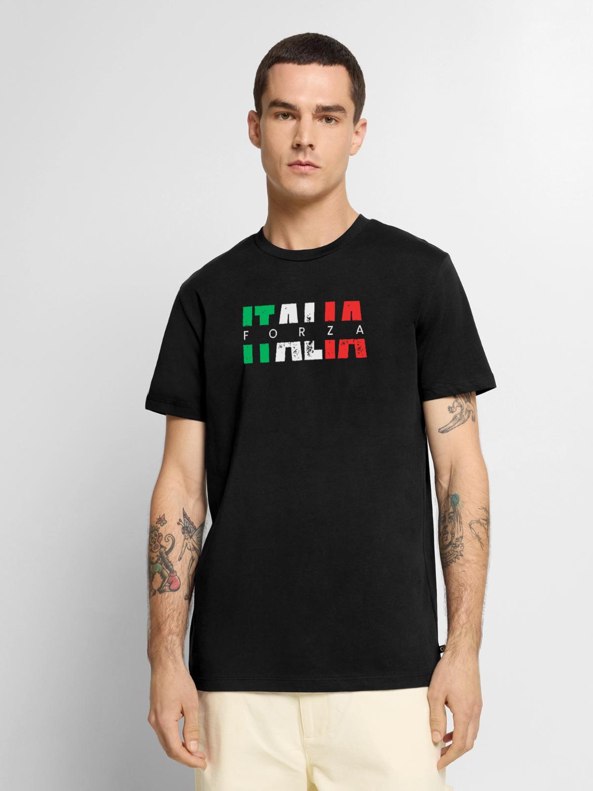 Forza ITALIA - Männer Premium Bio T-Shirt - Schwarz - Vorne - Nico (187cm)