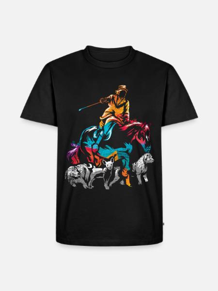 Furchtlose Schleppjagd Reiterin - Männer Premium Bio T-Shirt - Schwarz