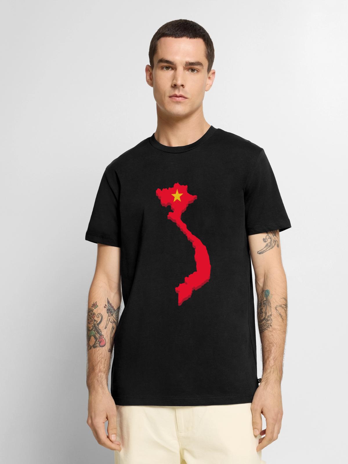 Reiselustiger Vietnam Entdecker - Männer Premium Bio T-Shirt - Schwarz - Vorne - Nico (187cm)