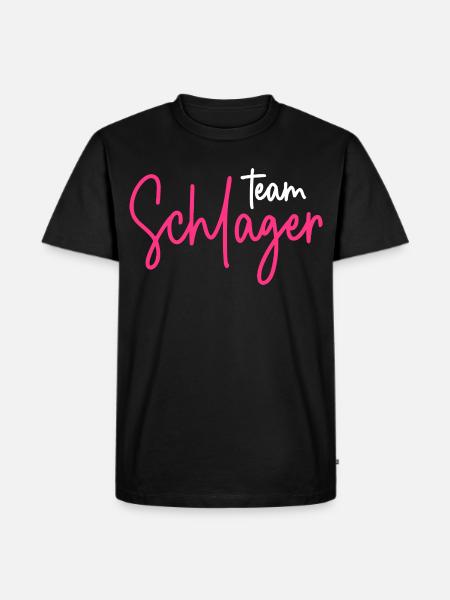 Team Schlager - Männer Premium Bio T-Shirt - Schwarz
