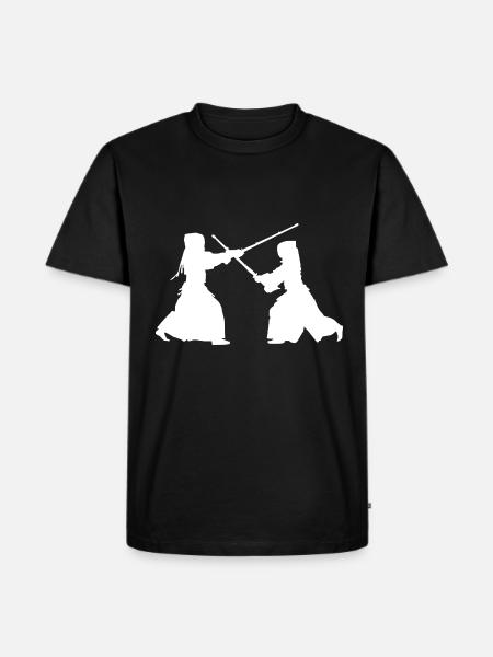 Diszipliniertes Kendo Bambusschwert - Männer Premium Bio T-Shirt - Schwarz