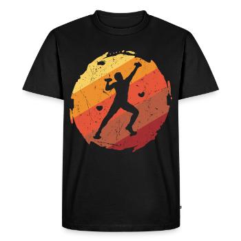 Bergsteiger Bouldern Klettern Boulder - Männer Premium Bio T-Shirt - Schwarz - Vorne - Nico (187cm)
