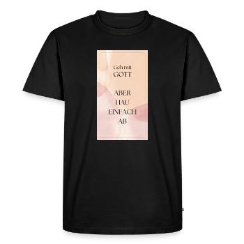 Geh mit Gott - Männer Premium Bio T-Shirt - Schwarz - Vorne - Nico (187cm)