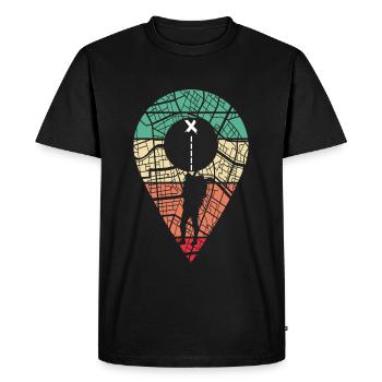 Schatzsuche GPS Schnitzeljagd Cacher Cache - Männer Premium Bio T-Shirt - Schwarz - Vorne - Nico (187cm)