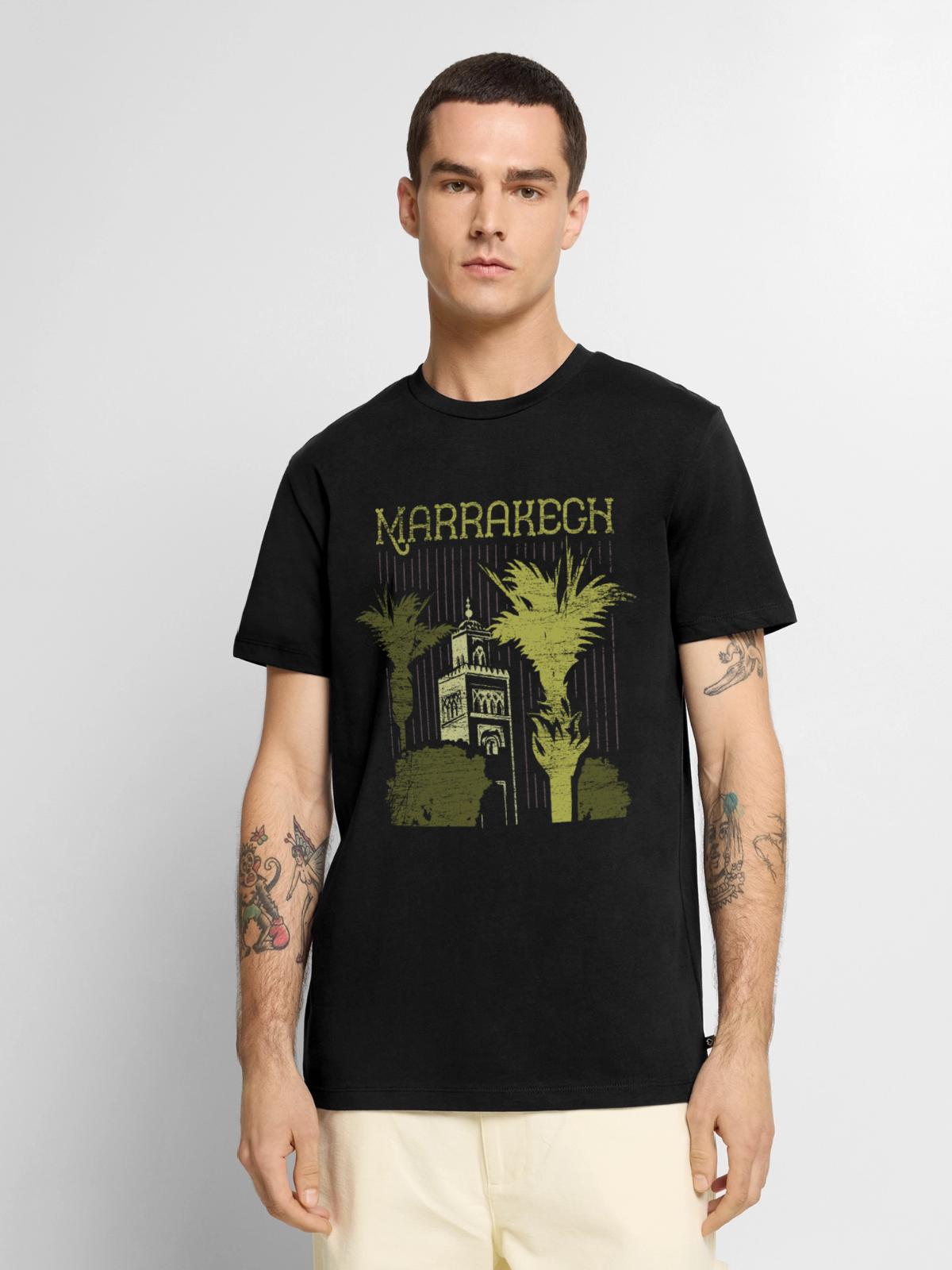 Gewürzduftender Souk Marrakesch - Männer Premium Bio T-Shirt - Schwarz - Vorne - Nico (187cm)