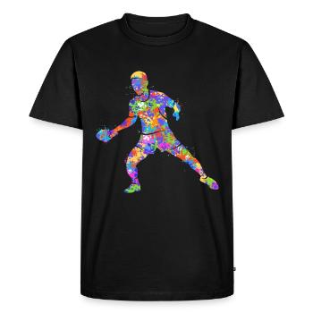 Tischtennis bunt Ping Pong Tischtennisspieler - Männer Premium Bio T-Shirt - Schwarz - Vorne - Nico (187cm)