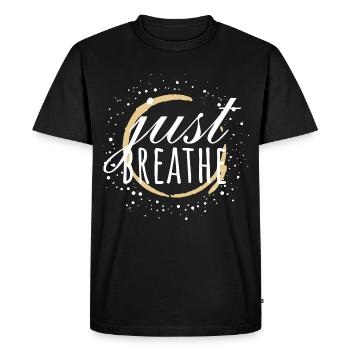 Atmen - Männer Premium Bio T-Shirt - Schwarz - Vorne - Nico (187cm)
