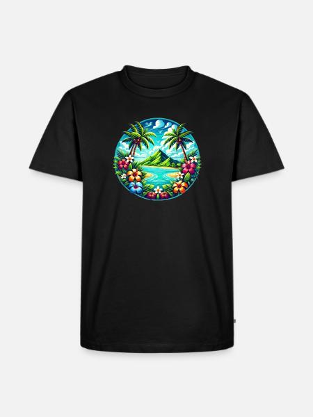 Caribbean Island Logo - Men's Premium Organic T-Shirt - black