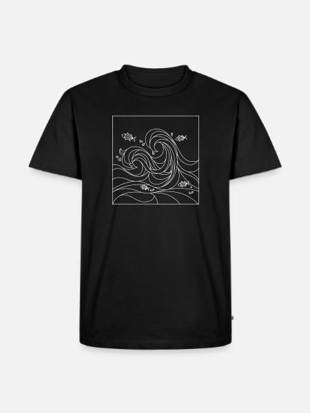 geometric ocean - Men's Premium Organic T-Shirt - black