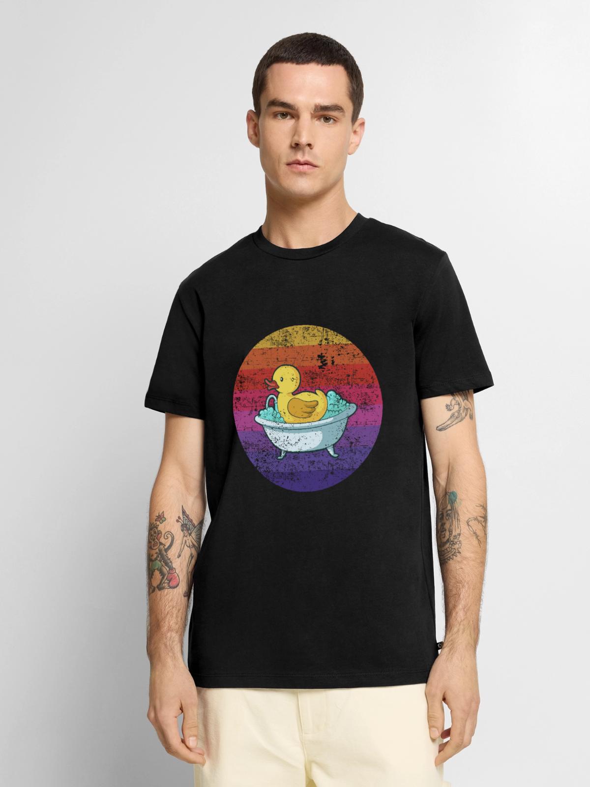 Badeente Badewanne Retro - Männer Premium Bio T-Shirt - Schwarz - Vorne - Nico (187cm)