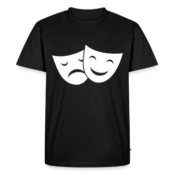Theatermasken Kontrast Duo - Männer Premium Bio T-Shirt - Schwarz - Vorne - Nico (187cm)