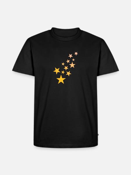 Star asterisk pattern starry sky - Men's Premium Organic T-Shirt - black