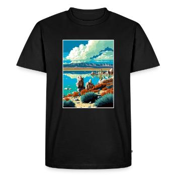 Mono Lake California Vintage Reiseposter WPA Kunst - Männer Premium Bio T-Shirt - Schwarz - Vorne - Nico (187cm)