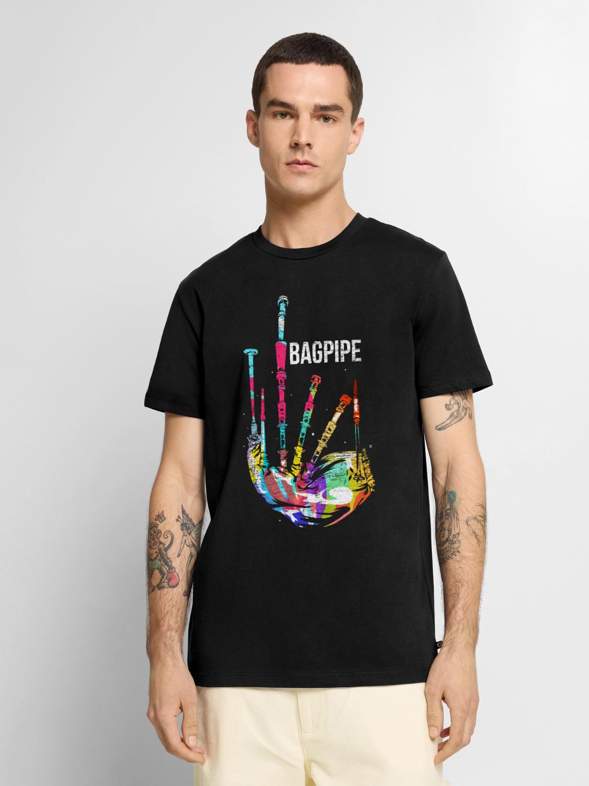 Urtümlicher Dudelsack Volksmusik - Männer Premium Bio T-Shirt - Schwarz - Vorne - Nico (187cm)