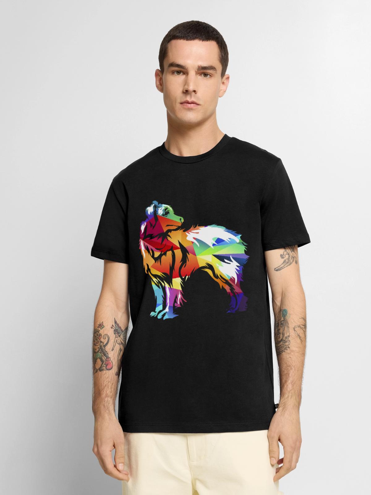 Flinker Australian Shepherd Hütehund - Männer Premium Bio T-Shirt - Schwarz - Vorne - Nico (187cm)