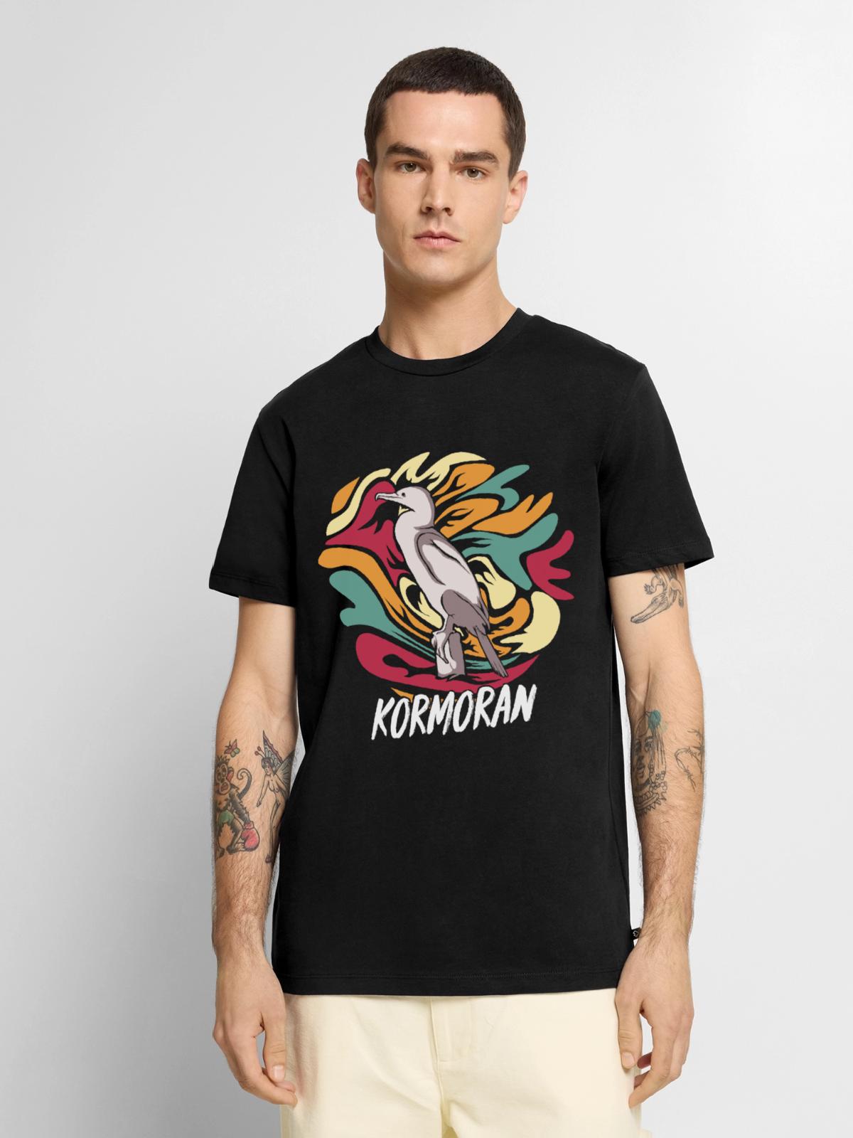 Geschickter Kormoran Fischtaucher - Männer Premium Bio T-Shirt - Schwarz - Vorne - Nico (187cm)