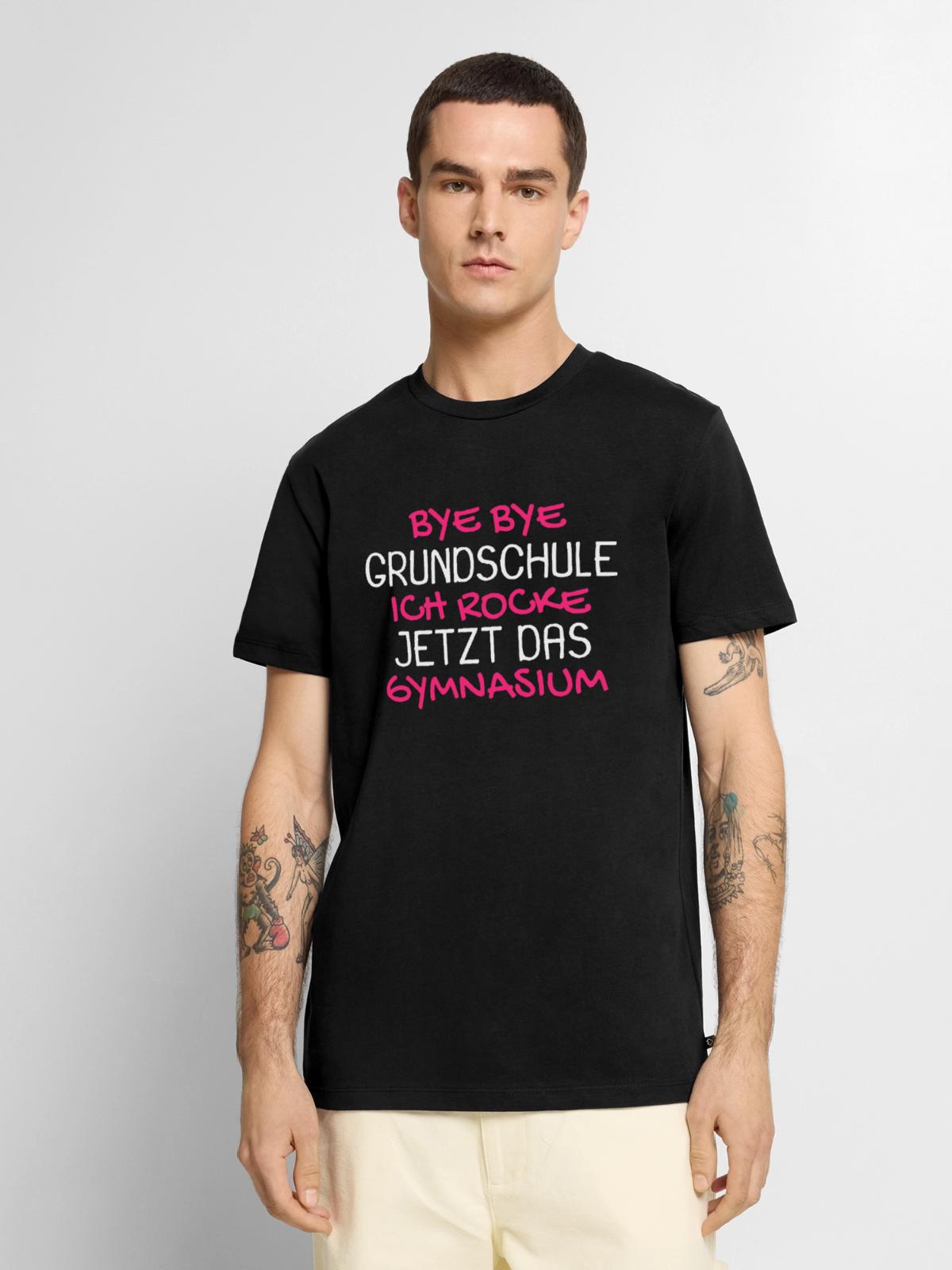 Gymnasium Einschulung Schulbeginn Geschenk - Männer Premium Bio T-Shirt - Schwarz - Vorne - Nico (187cm)