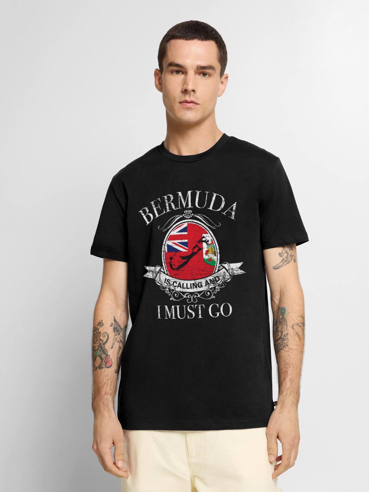 Traumhafte Bermuda Sandstrände - Männer Premium Bio T-Shirt - Schwarz - Vorne - Nico (187cm)