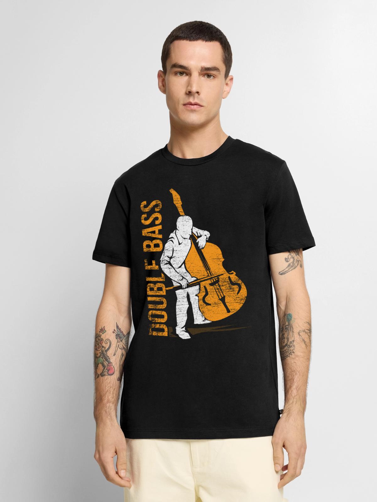 Sonorer Kontrabass Kammerorchester - Männer Premium Bio T-Shirt - Schwarz - Vorne - Nico (187cm)