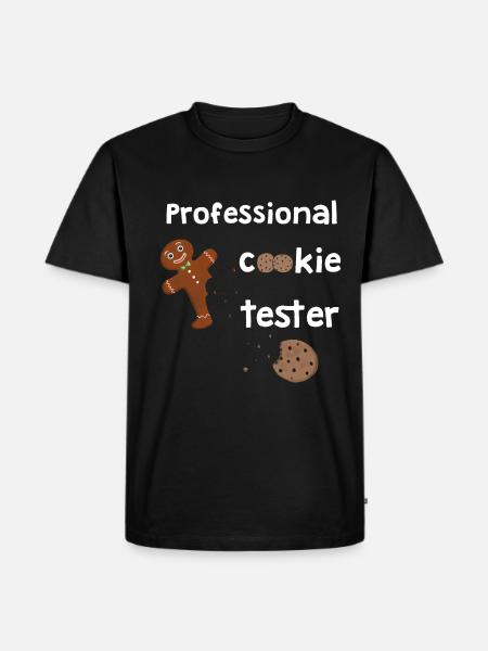 Professional Cookie Tester - Lebkuchenmann - Männer Premium Bio T-Shirt - Schwarz