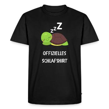 Offizielles Schlafshirt – Süße Schildkröte - Männer Premium Bio T-Shirt - Schwarz - Vorne - Nico (187cm)
