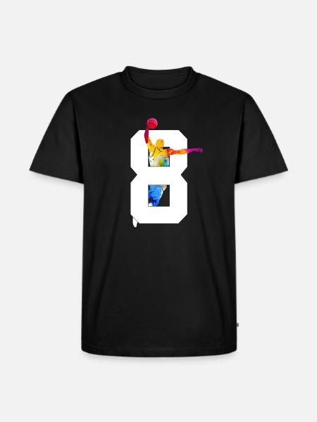 NUMBER 8 BASKETBALL 8TH BIRTHDAY - Men's Premium Organic T-Shirt - black