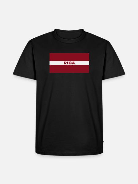 Riga en drapeau letton - T-shirt Premium bio Homme - noir