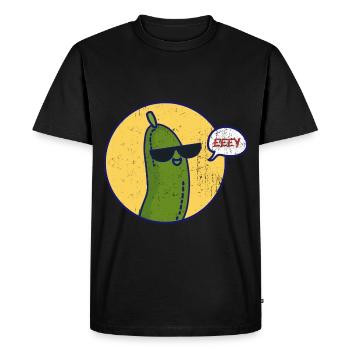 Sonnengereifte Gurke Gemüsekorb - Männer Premium Bio T-Shirt - Schwarz - Vorne - Nico (187cm)