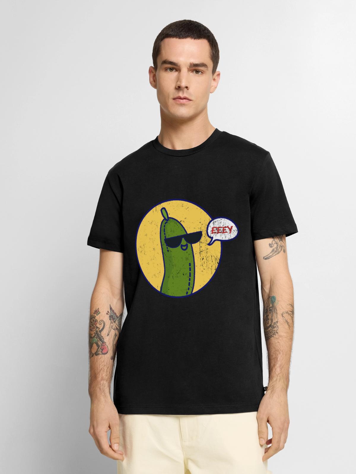 Sonnengereifte Gurke Gemüsekorb - Männer Premium Bio T-Shirt - Schwarz - Vorne - Nico (187cm)