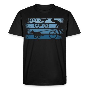 Bikejöring Zughundesport mit Fahrrad und Hund - Männer Premium Bio T-Shirt - Schwarz - Vorne - Nico (187cm)