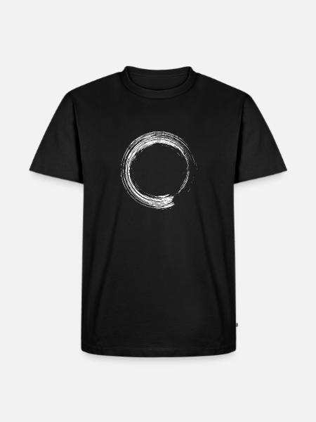 Circle design brush icon white - Men's Premium Organic T-Shirt - black