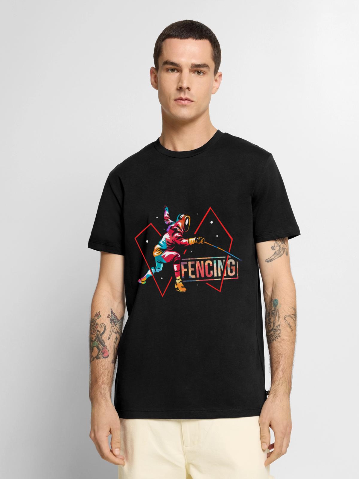 Furchtloser Fechter Turnierprofi - Männer Premium Bio T-Shirt - Schwarz - Vorne - Nico (187cm)