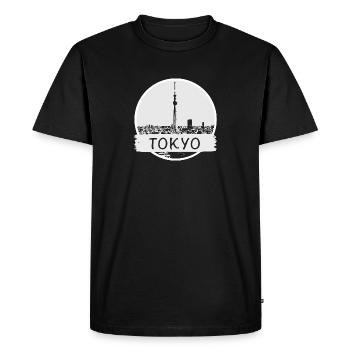 Tokyo City - Männer Premium Bio T-Shirt - Schwarz - Vorne - Nico (187cm)
