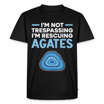 Ich bin kein Eindringling, ich rette Achate - Männer Premium Bio T-Shirt - Schwarz - Vorne - Nico (187cm)