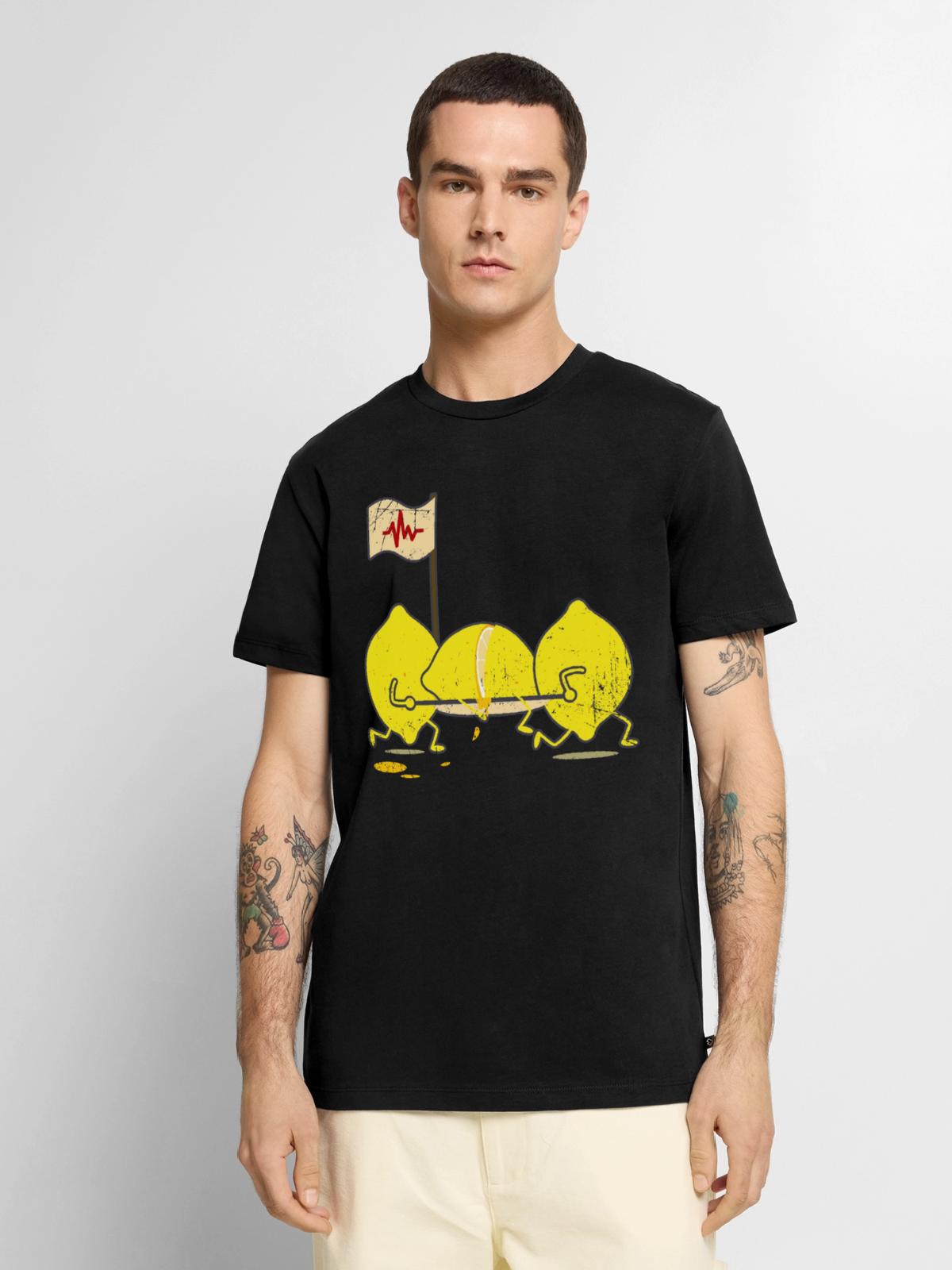 Erfrischende Notfall Limonade - Männer Premium Bio T-Shirt - Schwarz - Vorne - Nico (187cm)