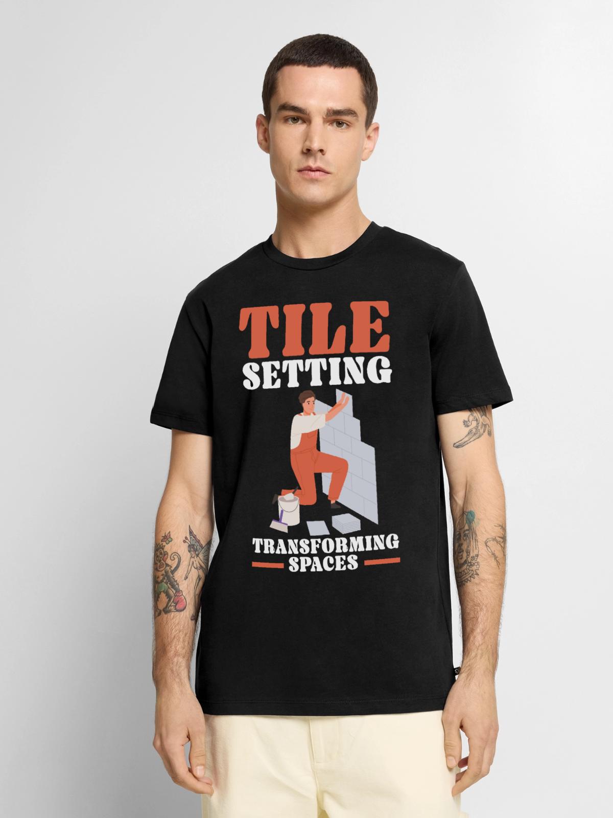 Fliesenleger Fliesensetzer Beruf Fugenleger Fliese - Männer Premium Bio T-Shirt - Schwarz - Vorne - Nico (187cm)