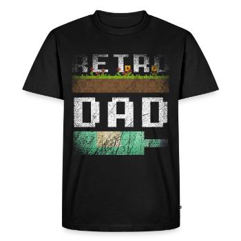 Retro Dad Gaming - Männer Premium Bio T-Shirt - Schwarz - Vorne - Nico (187cm)