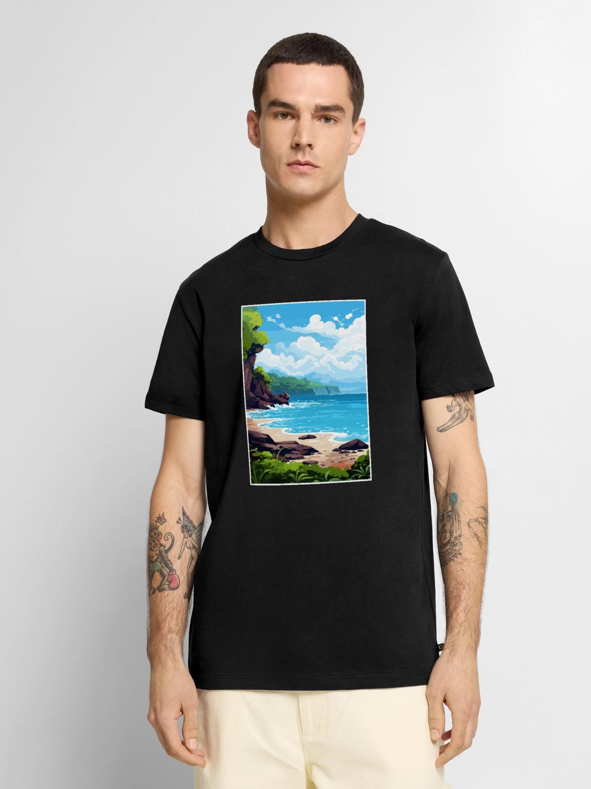 Papagayo Halbinsel Costa Rica Reiseposter - Männer Premium Bio T-Shirt - Schwarz - Vorne - Nico (187cm)